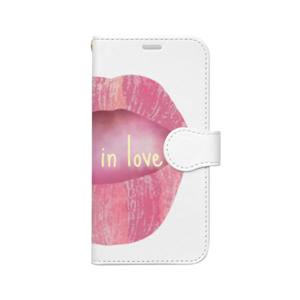 ぽんぽこあんぽんたんのLips💋 foll in love 手帳型スマホケース