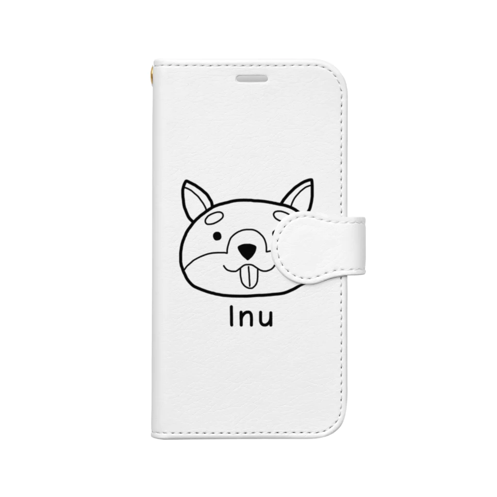 MrKShirtsのInu (犬) 黒デザイン 手帳型スマホケース