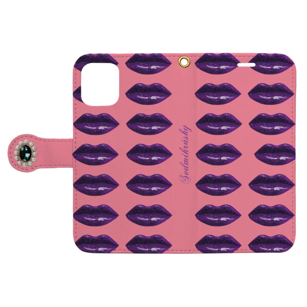 DívkaのLIP♡LIP♡LIP for iPhone 12 mini Book-Style Smartphone Case:Opened (outside)