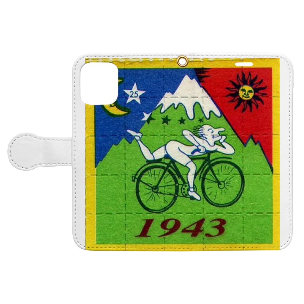 world wide sutinのホフマン🔵🌜⭐︎🚴‍♂️🟢🗻🌞🔴 Book-Style Smartphone Case:Opened (outside)