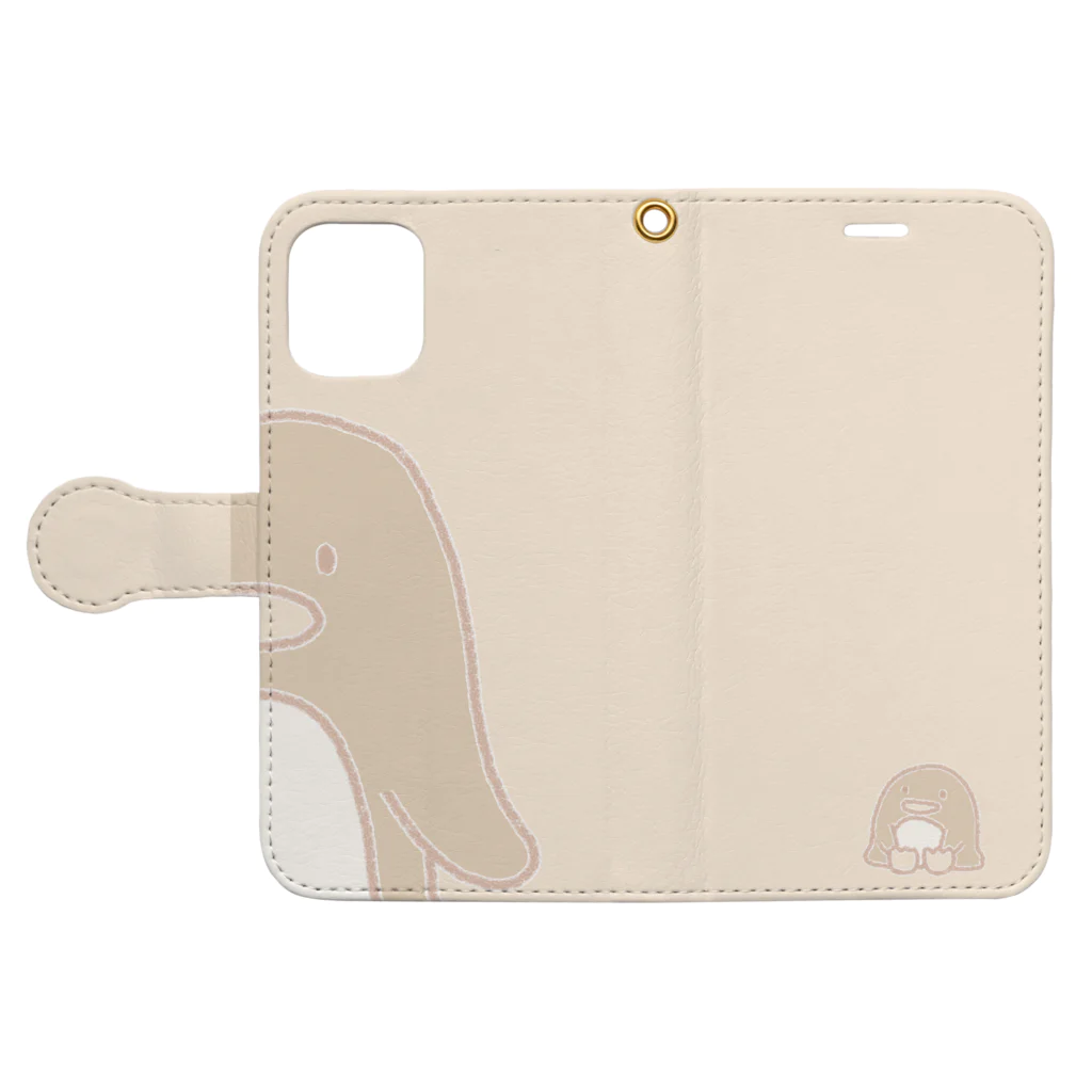 如月芳美のペンギンちゃんミルク（B-5） Book-Style Smartphone Case:Opened (outside)