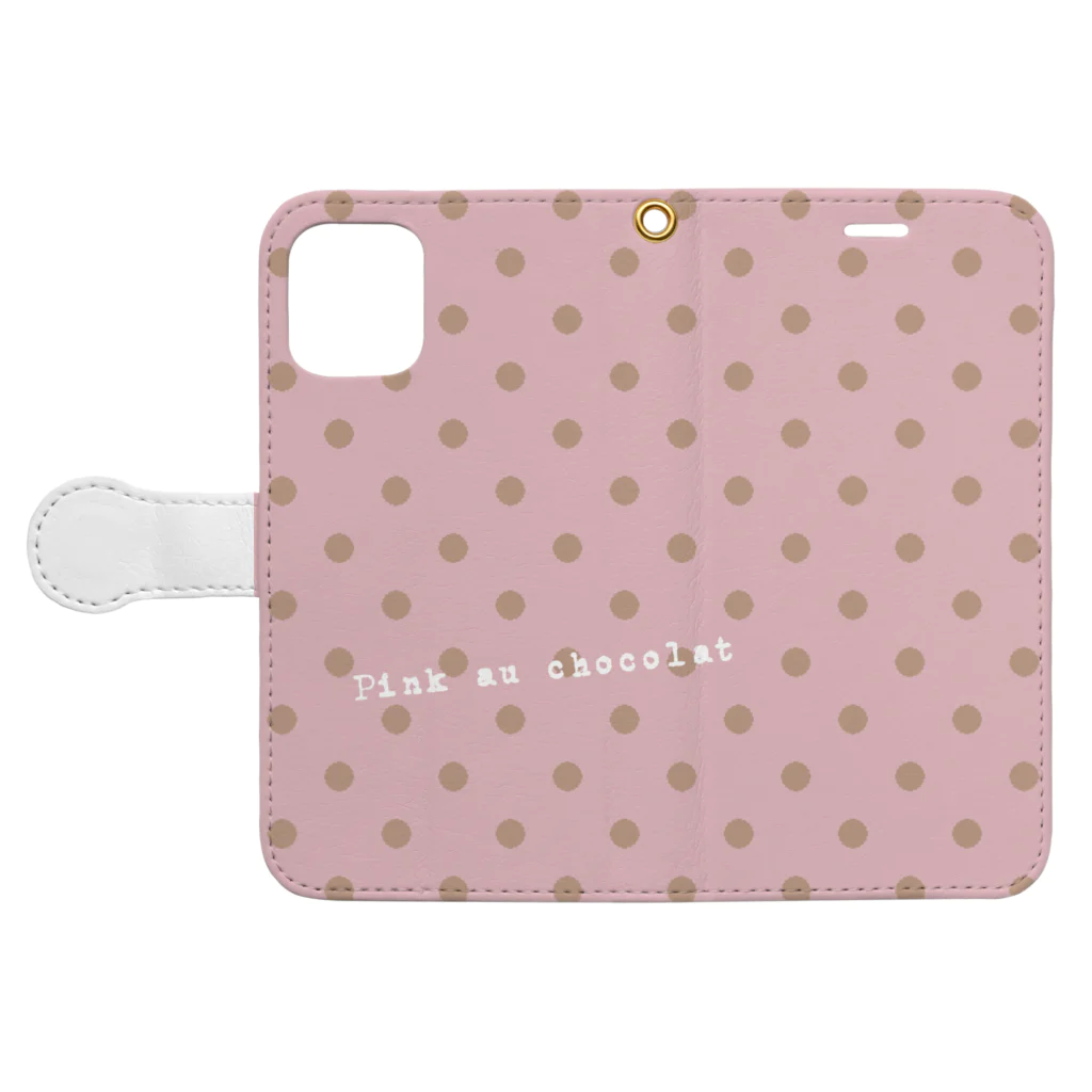 ナオ / CandyLip店のPink au chocolat Book-Style Smartphone Case:Opened (outside)