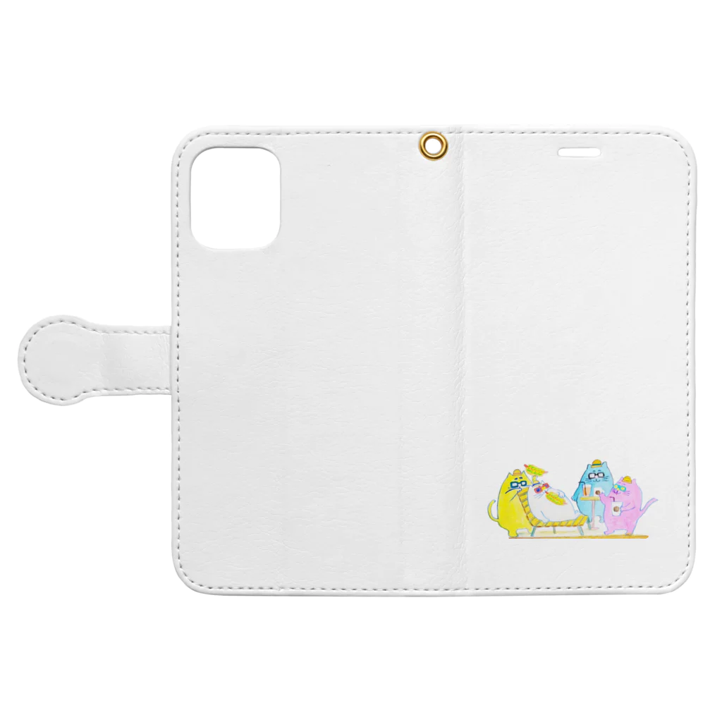 【Yuwiiの店】ゆぅぅぃーのねこねこへぶん Book-Style Smartphone Case:Opened (outside)