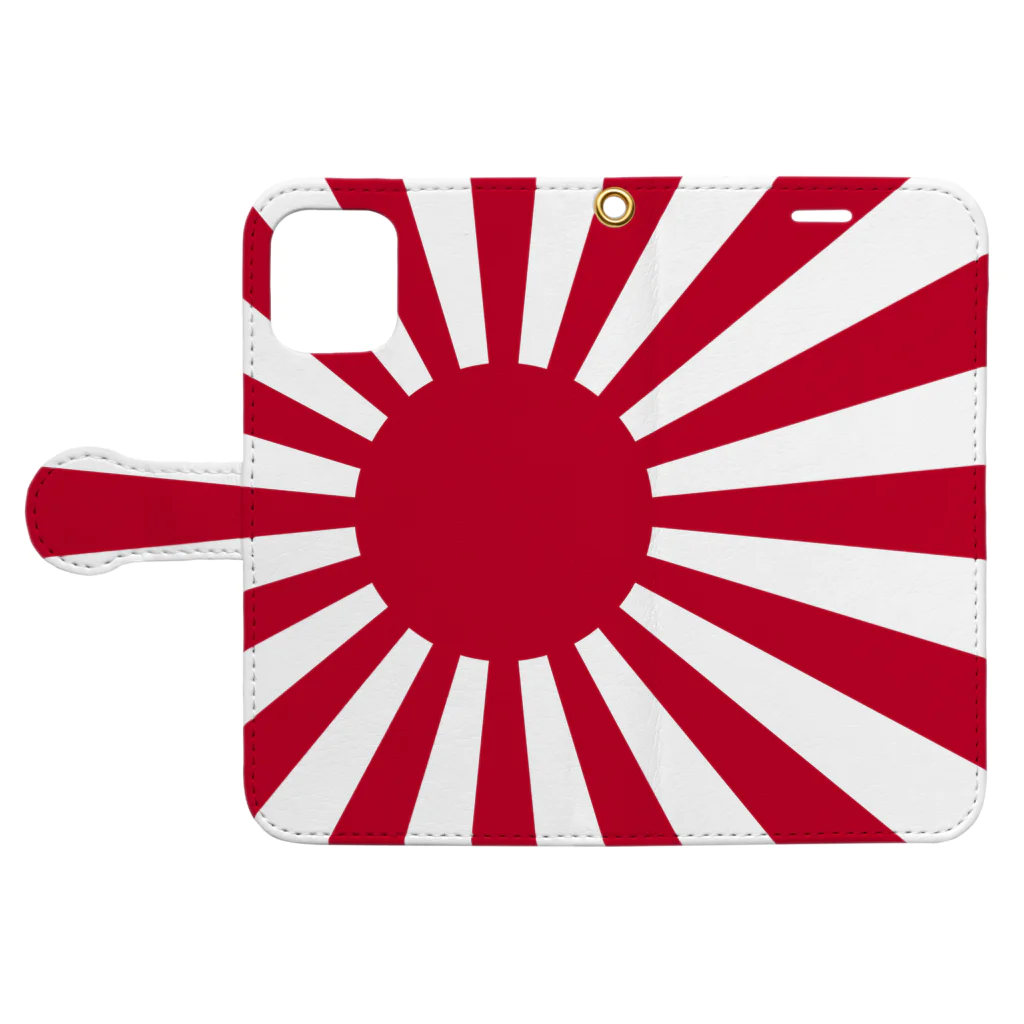 日乃丸本舗のRising sun flag 手帳型スマホケースを開いた場合(外側)