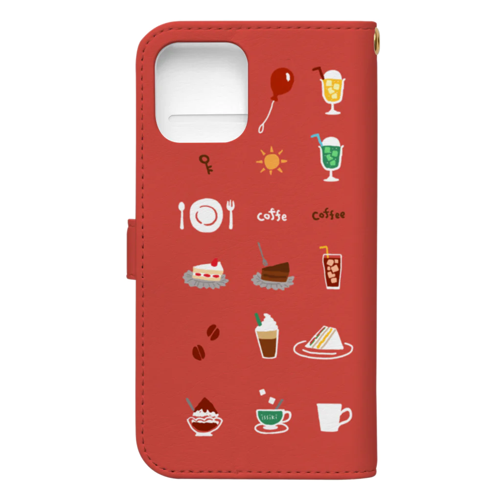 喫茶角砂糖の喫茶店柄（ケチャップ）Plus-Max用 Book-Style Smartphone Case :back