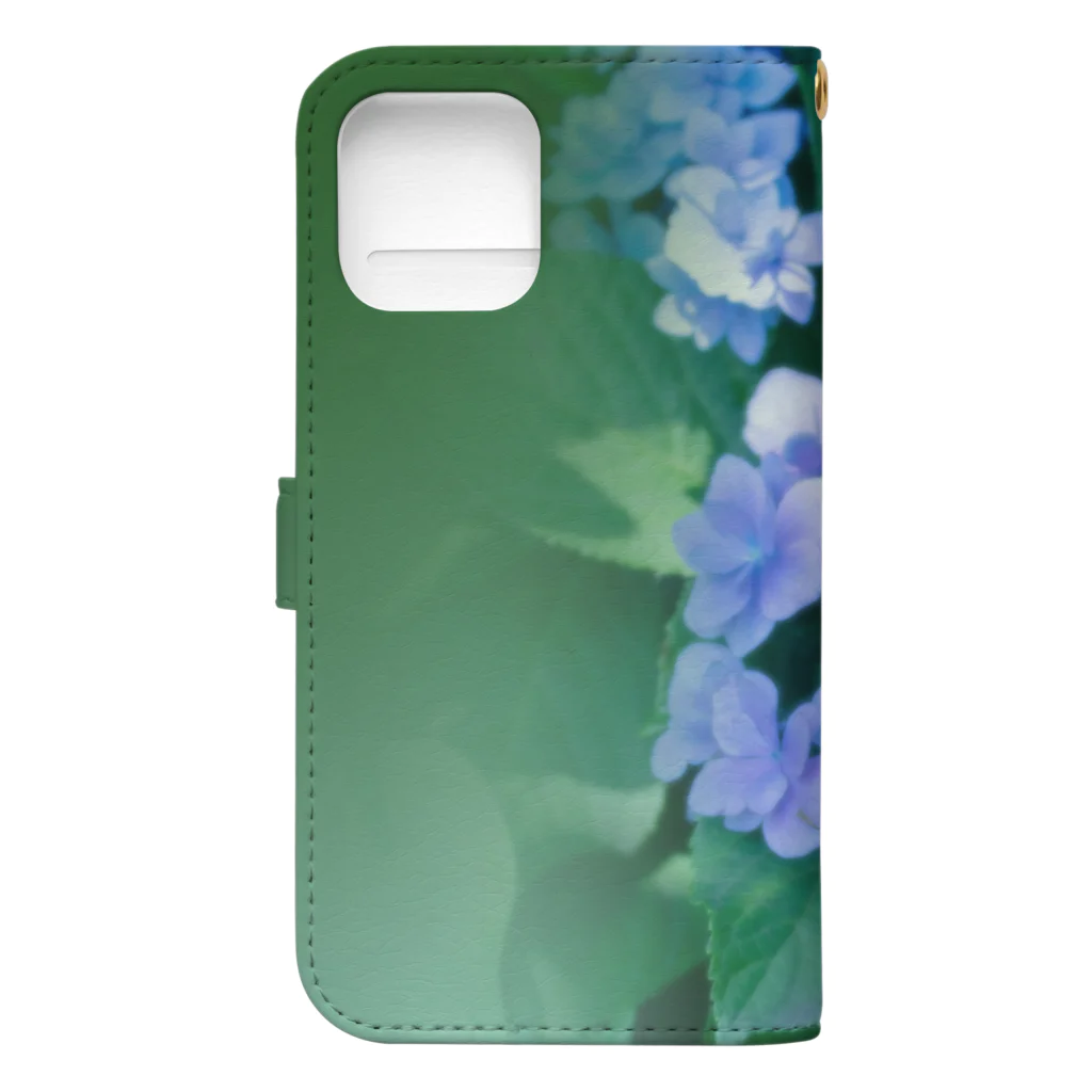 akane_art（茜音工房）の花フォト(アジサイ/緑） Book-Style Smartphone Case :back