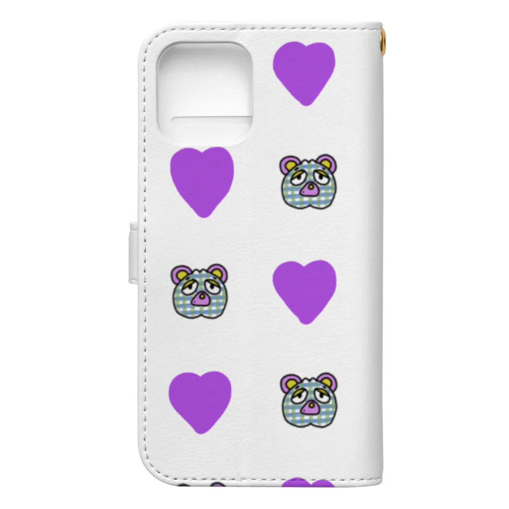 椙山さと美のOSG 紫ハートのくま Book-Style Smartphone Case :back