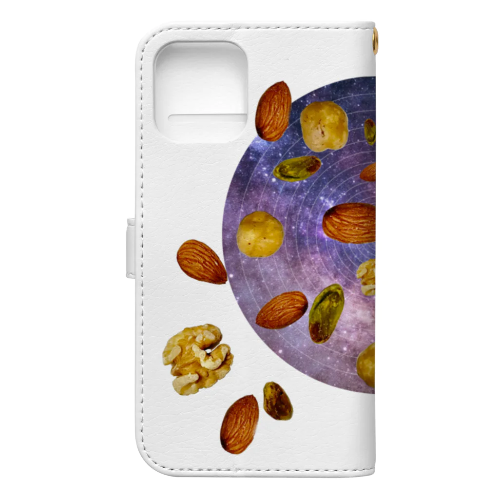 poetry sproutsのSpace Nuts(ホワイト(クリア)) Book-Style Smartphone Case :back