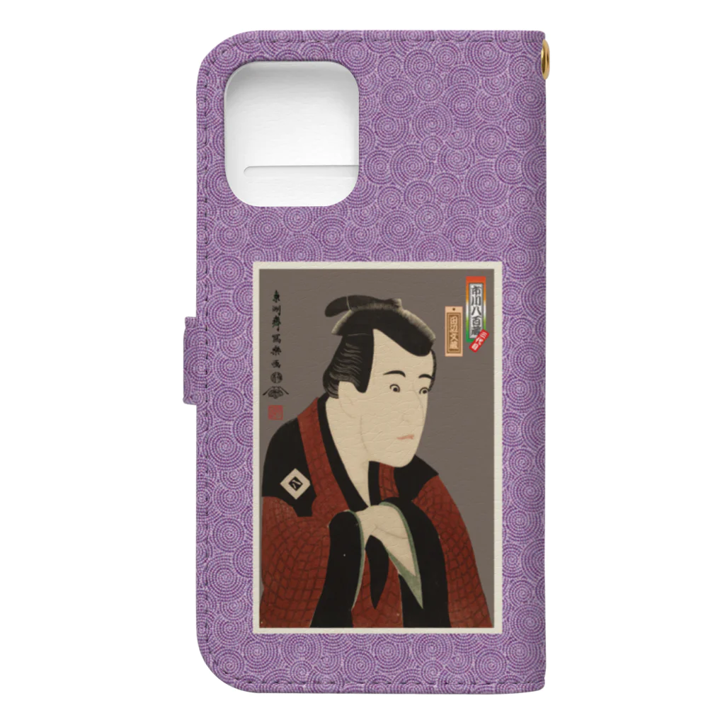 Rigelの【東洲斎写楽】三世市川八百蔵の田辺文蔵 Book-Style Smartphone Case :back