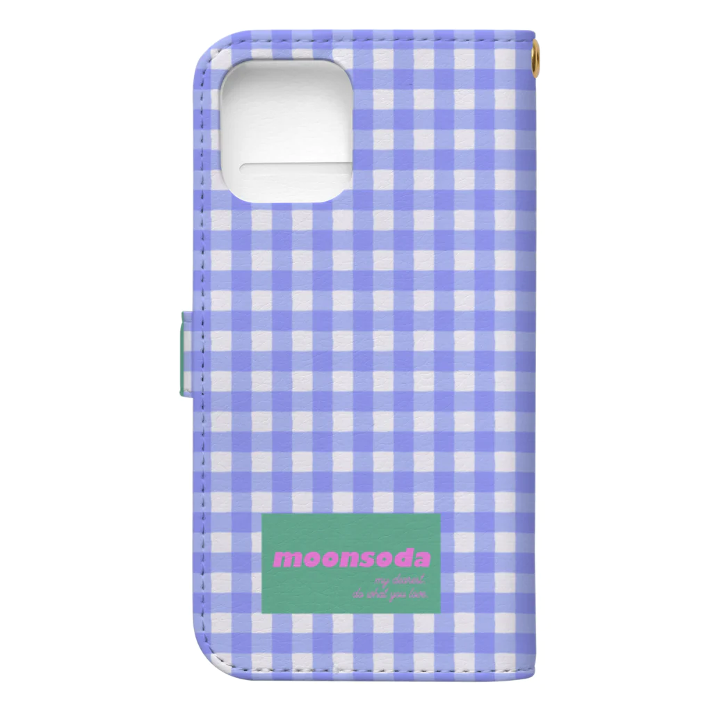 moonsodaのtulip×check 手帳型スマホケースの裏面