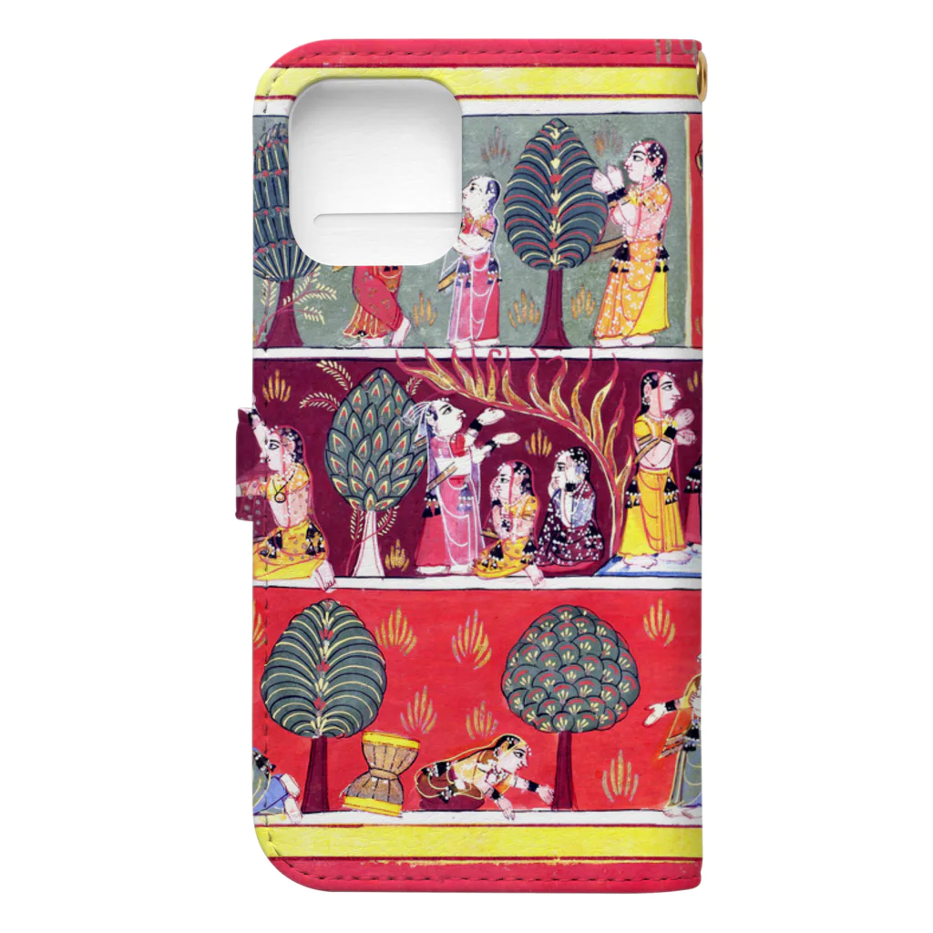 Nursery Rhymes  【アンティークデザインショップ】のインド絵画「クリシュナ探し」 Book-Style Smartphone Case :back