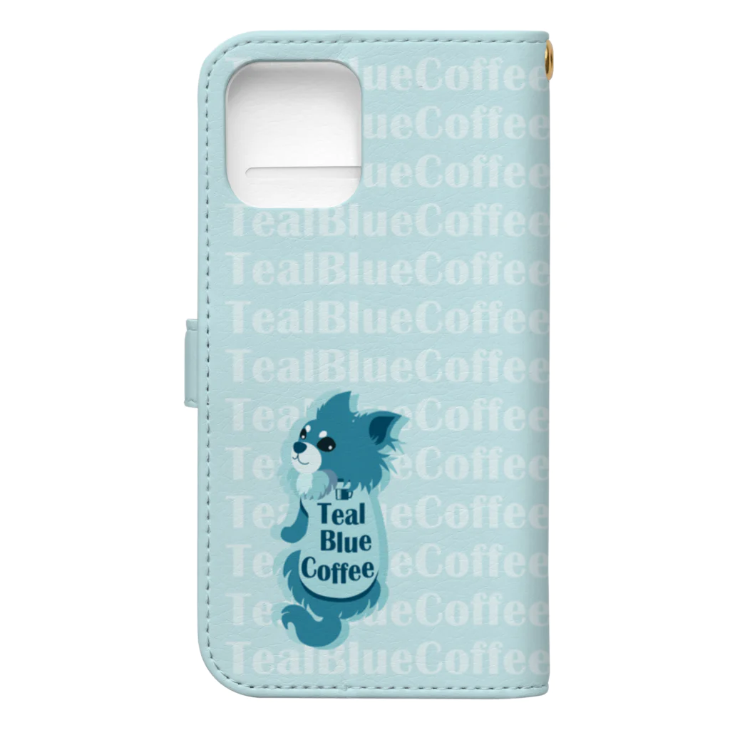 Teal Blue Coffeeのなに？ 手帳型スマホケースの裏面