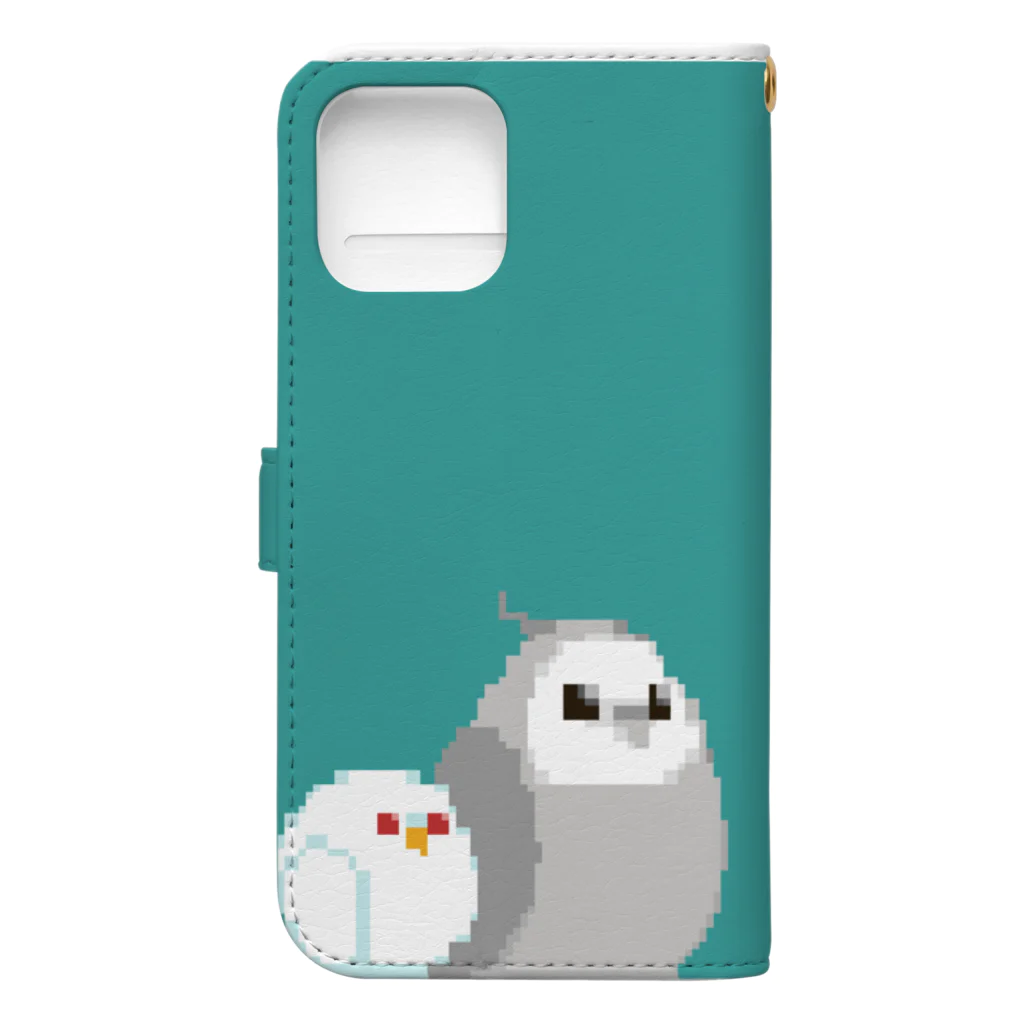 ゆずたろのドット絵インコ Book-Style Smartphone Case :back