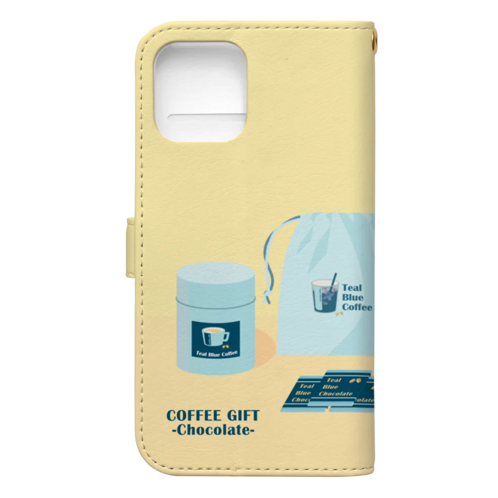 Teal Blue CoffeeのCOFFEE GIFT -Chocolate- YELLOW Ver. 手帳型スマホケースの裏面