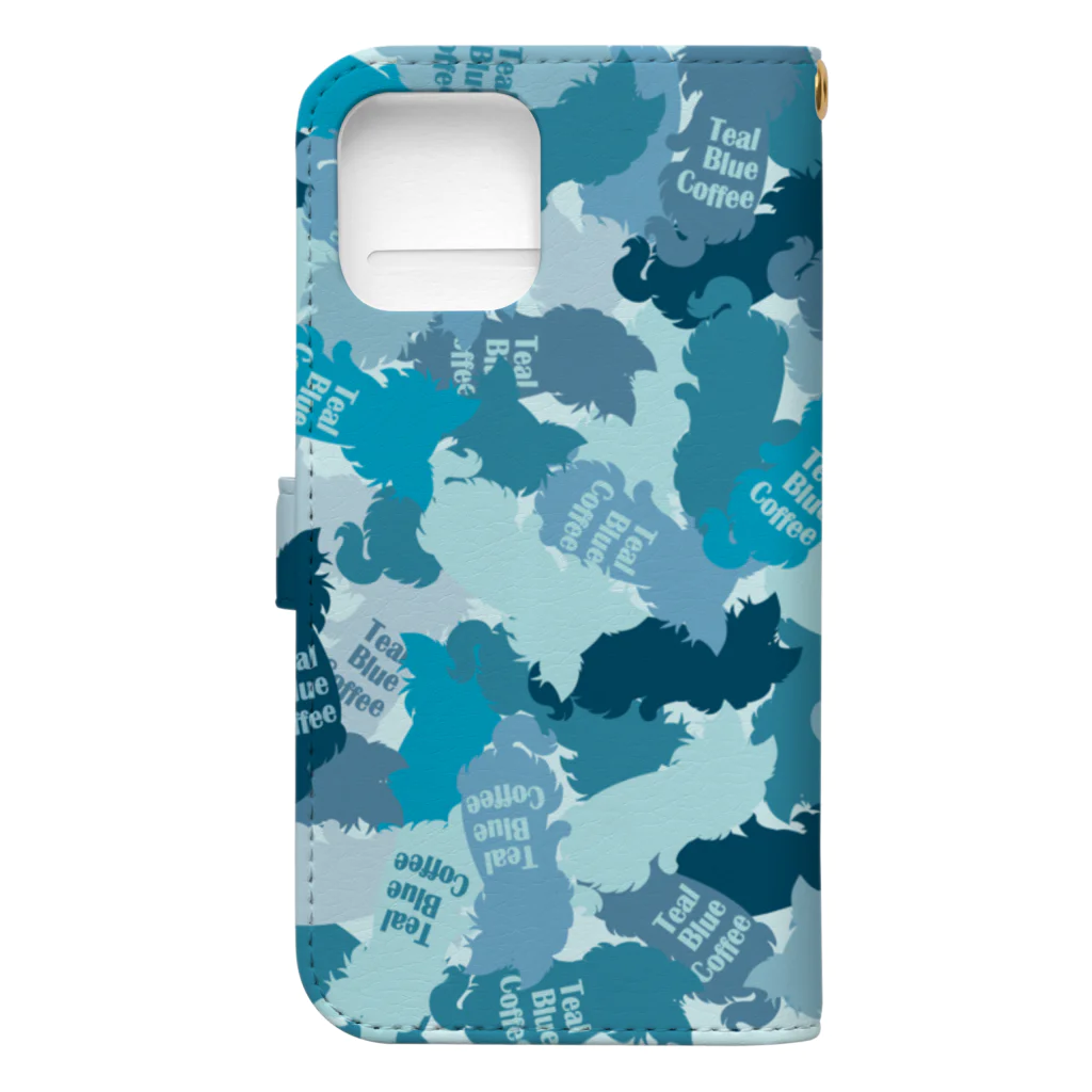 Teal Blue Coffeeのhide-and-seek Book-Style Smartphone Case :back