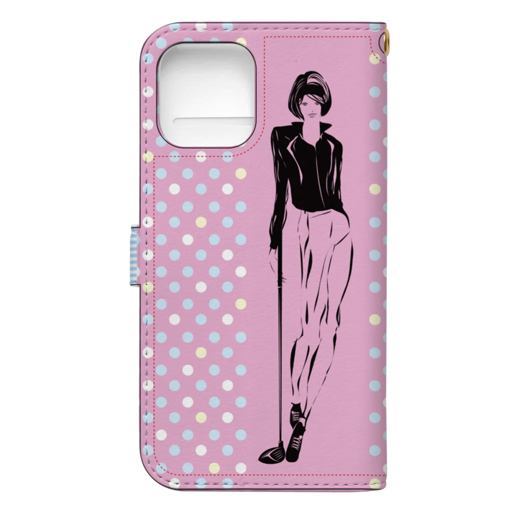 &i Designのアンドアイデザイン　ゴルフ女子 Book-Style Smartphone Case :back