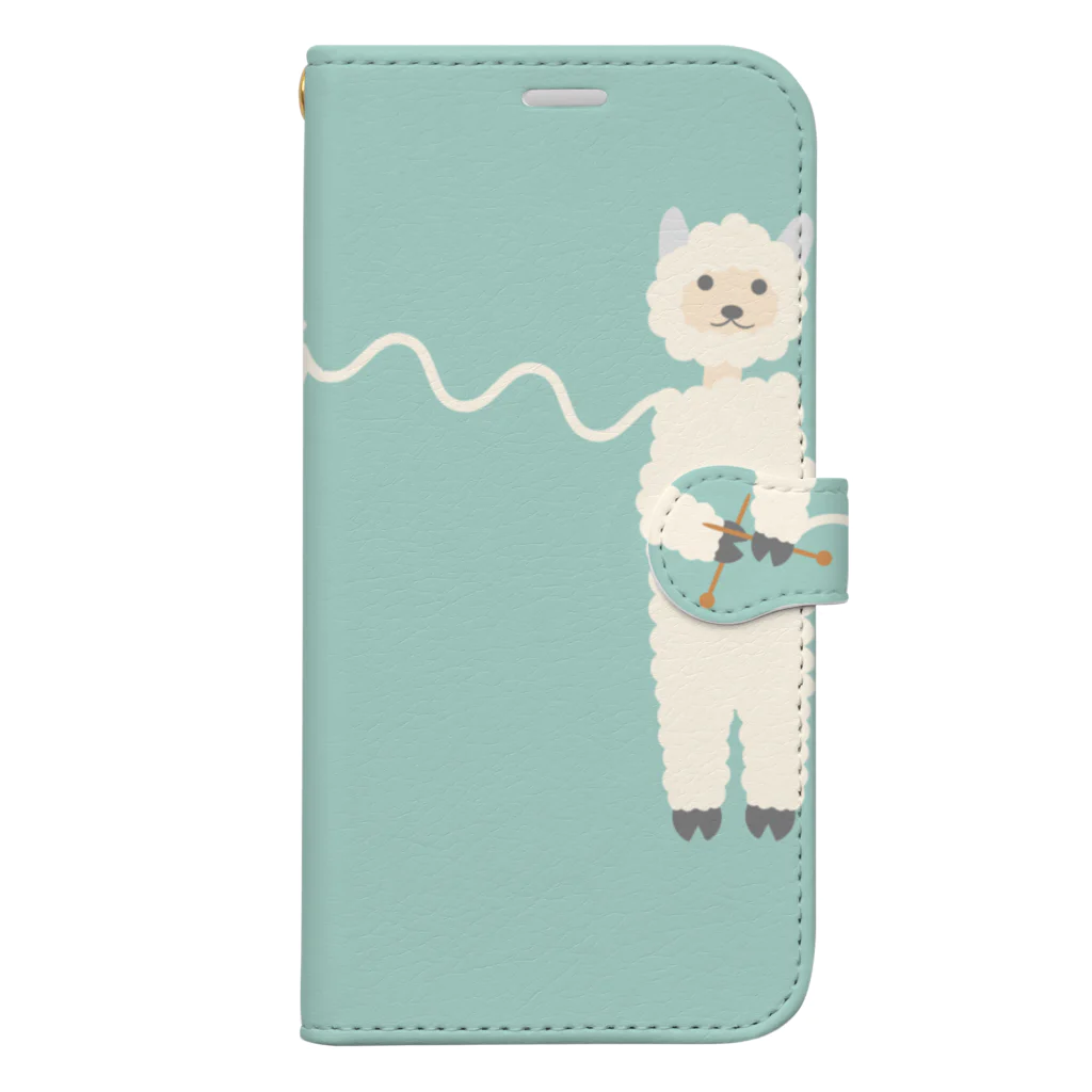 はたらくアルパカ アルさんのアルパカ セーター編む&休憩タイム Book-Style Smartphone Case