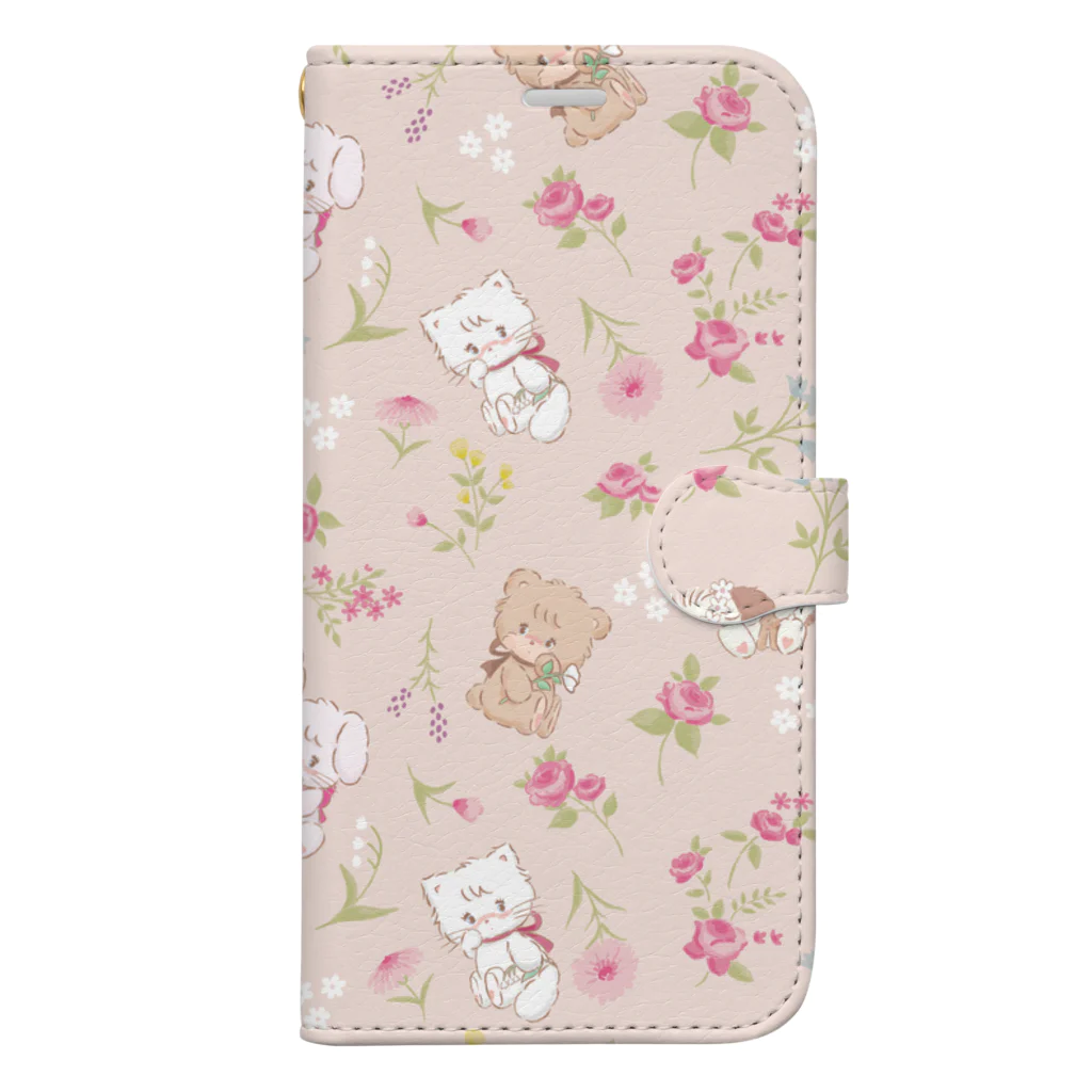 mikkoのcharacters & flower Book-Style Smartphone Case