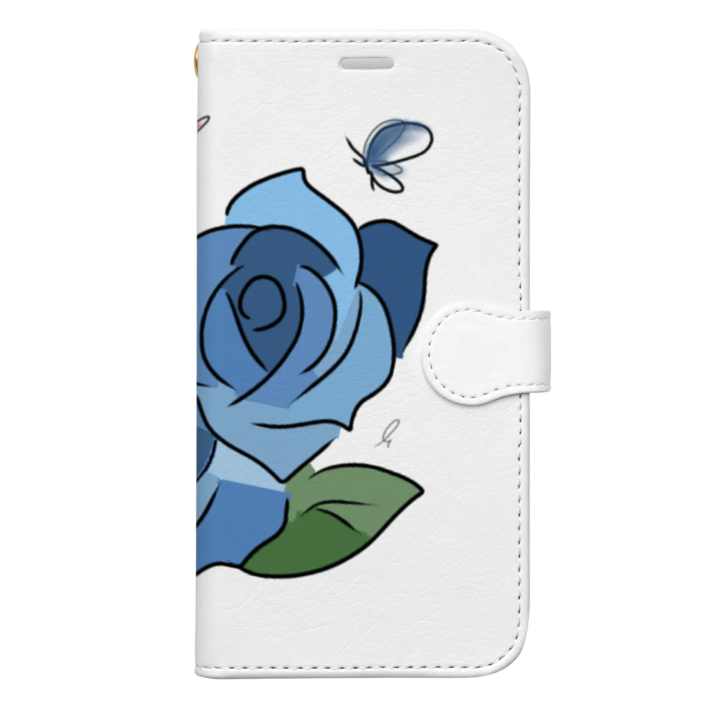 らくがきイラストふぉーのあお薔薇様。 Book-Style Smartphone Case