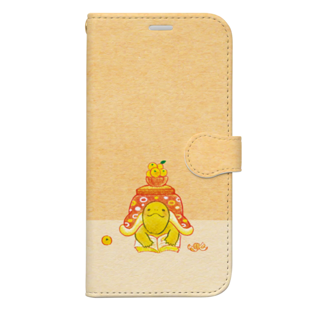 めろんぽっぷのお店だよのこたつカメのこたろー 赤 Book-Style Smartphone Case