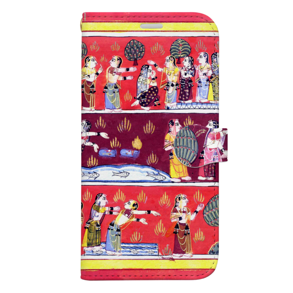 Nursery Rhymes  【アンティークデザインショップ】のインド絵画「クリシュナ探し」 Book-Style Smartphone Case