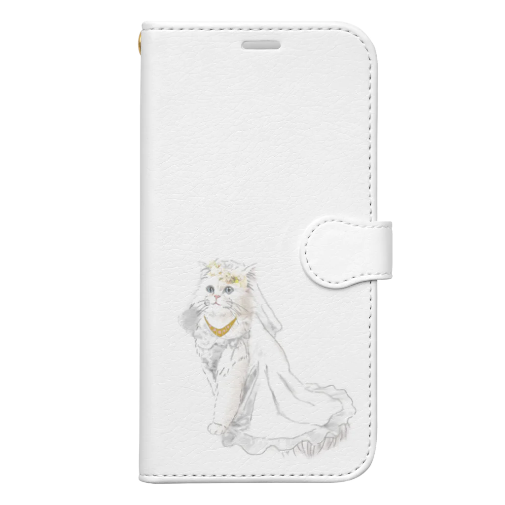 似顔絵婚姻届/スマホDIY婚姻届~ai.create~の無料♡婚姻届お揃い新婦VER. Book-Style Smartphone Case