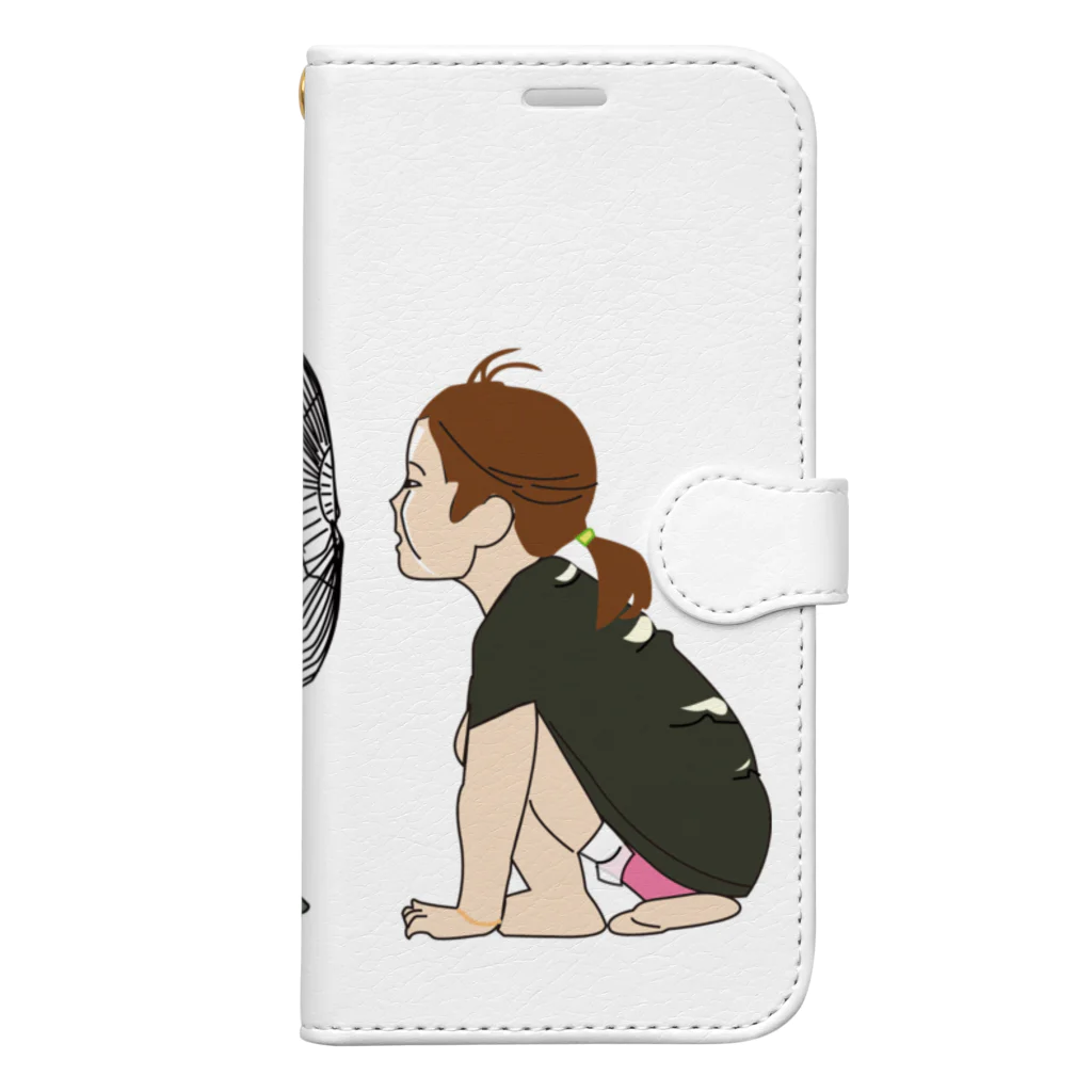 Drecome_Designの扇風機と女の子 Book-Style Smartphone Case