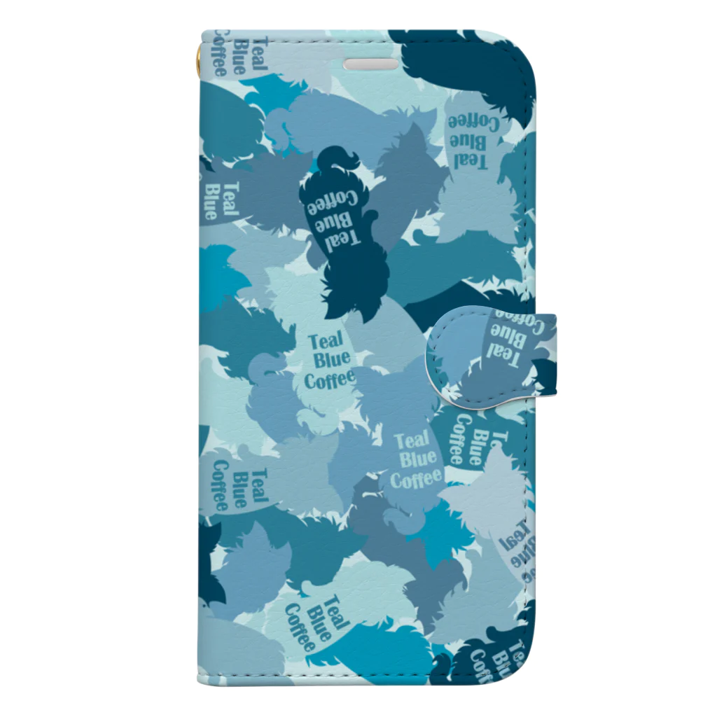 Teal Blue Coffeeのhide-and-seek Book-Style Smartphone Case