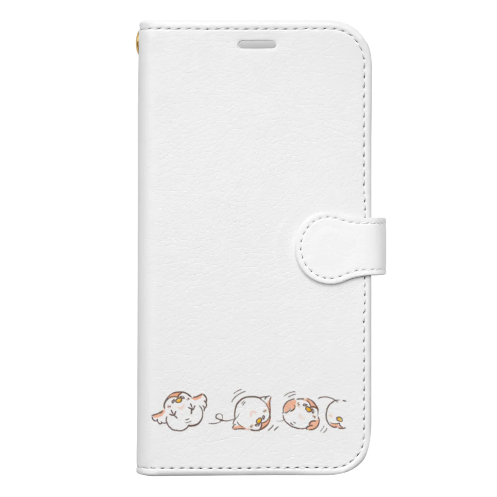 ✧˖°◝˖✧まんまるピヨ吉˖✧◝˖✧。の転がるピヨ吉（文字無しver.） Book-Style Smartphone Case