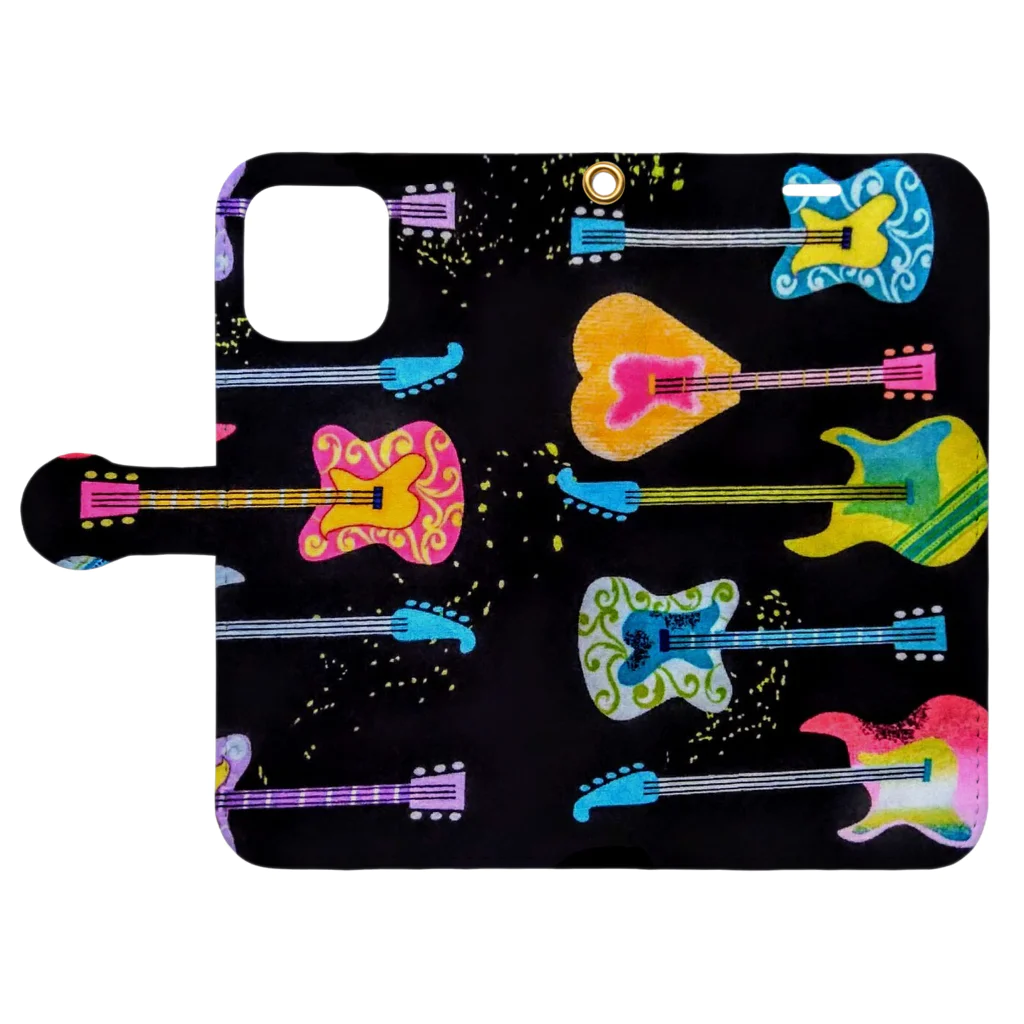 Rock★Star Guitar School 公式Goodsのサイケギター🎸 Book-Style Smartphone Case:Opened (outside)