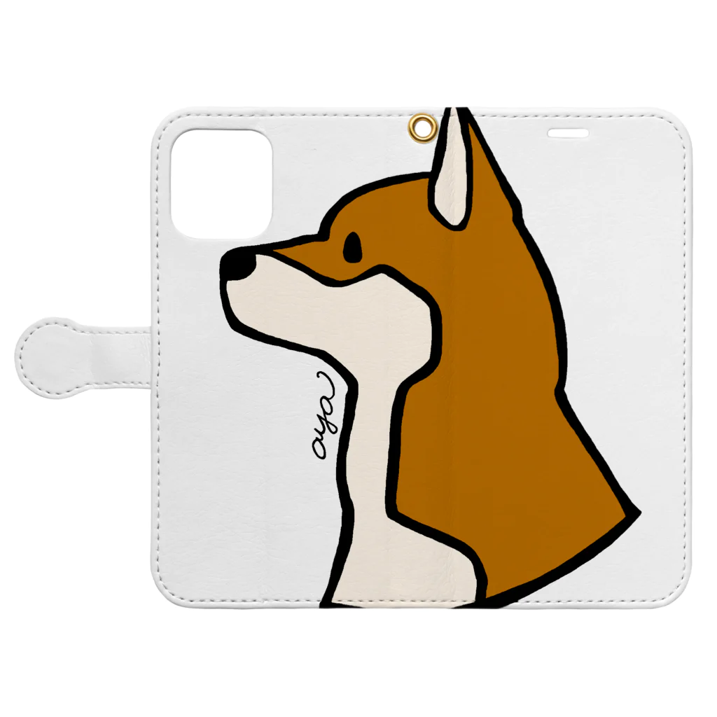 aya1の柴犬 Book-Style Smartphone Case:Opened (outside)