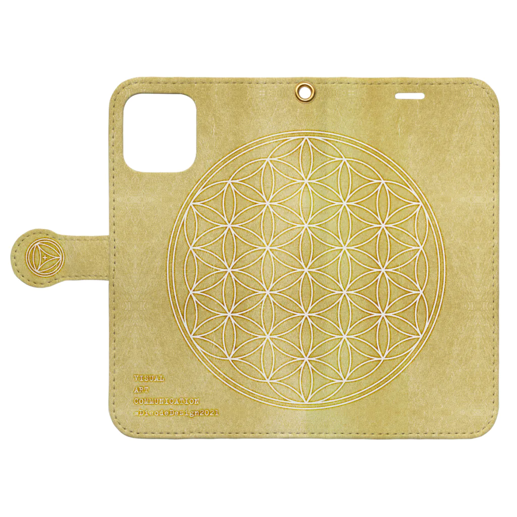 DieodeDesign2022の(12ProMax)FlowerofLife2021 Book-Style Smartphone Case:Opened (outside)