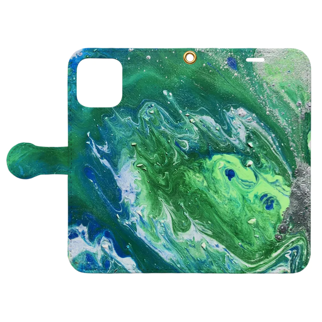 Joinus shop 〜アートデザイン〜の『Green Earth』手帳型携帯カバー Book-Style Smartphone Case:Opened (outside)