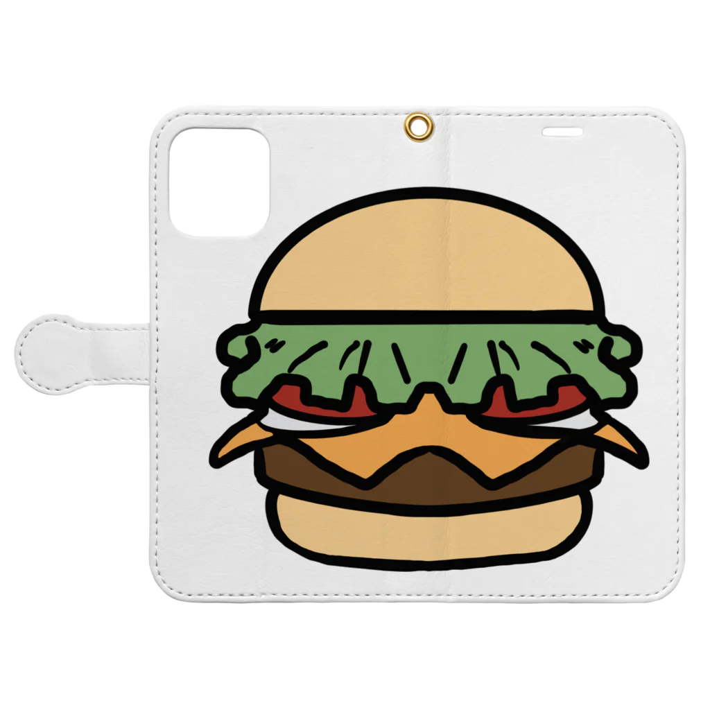 S☺︎RA BRANDのEpic Hamburger  手帳型スマホケースを開いた場合(外側)