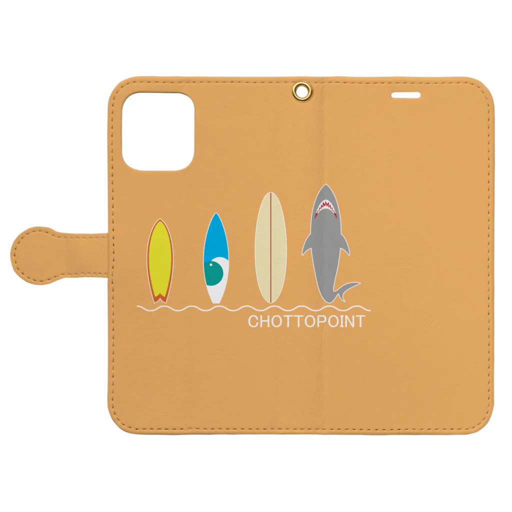 CHOTTOPOINTのサメボード Book-Style Smartphone Case:Opened (outside)