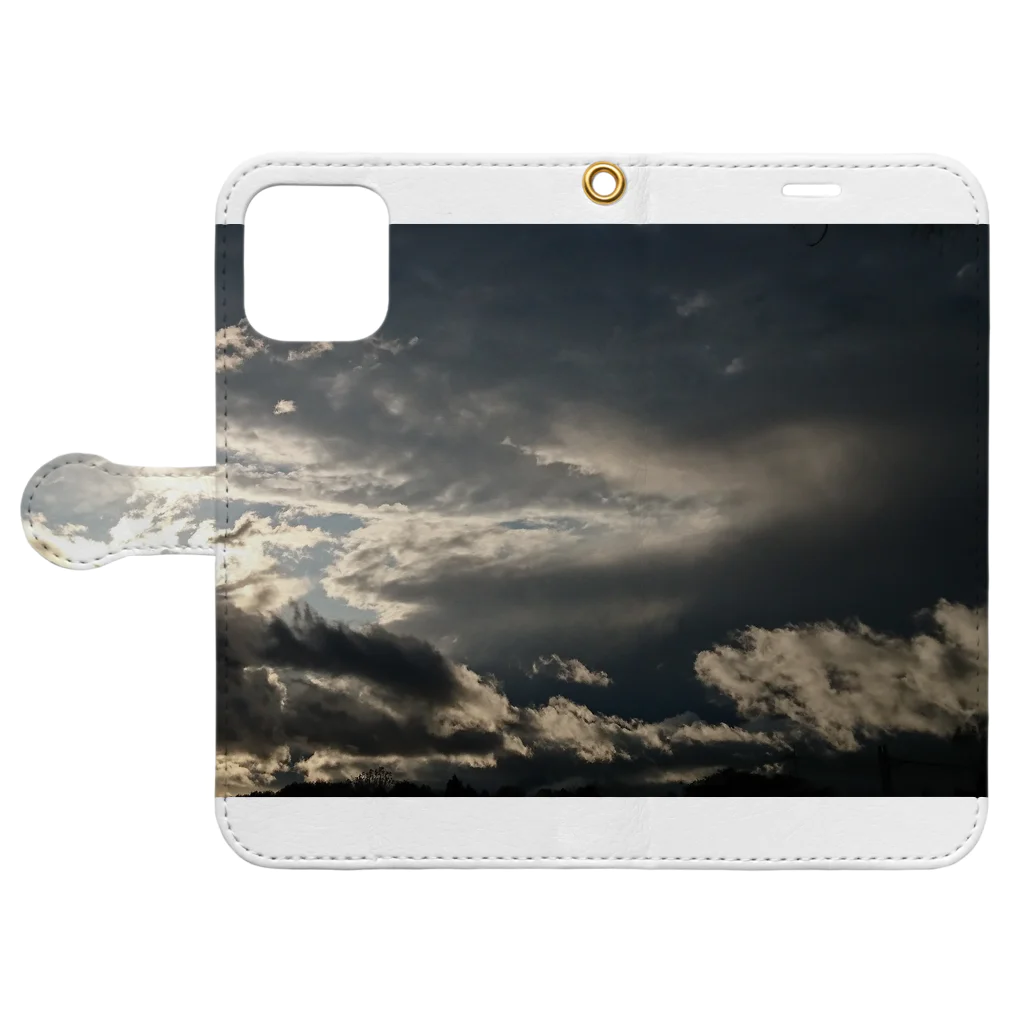 裡ノ巣雑貨店の4月18日の空(壱) Book-Style Smartphone Case:Opened (outside)