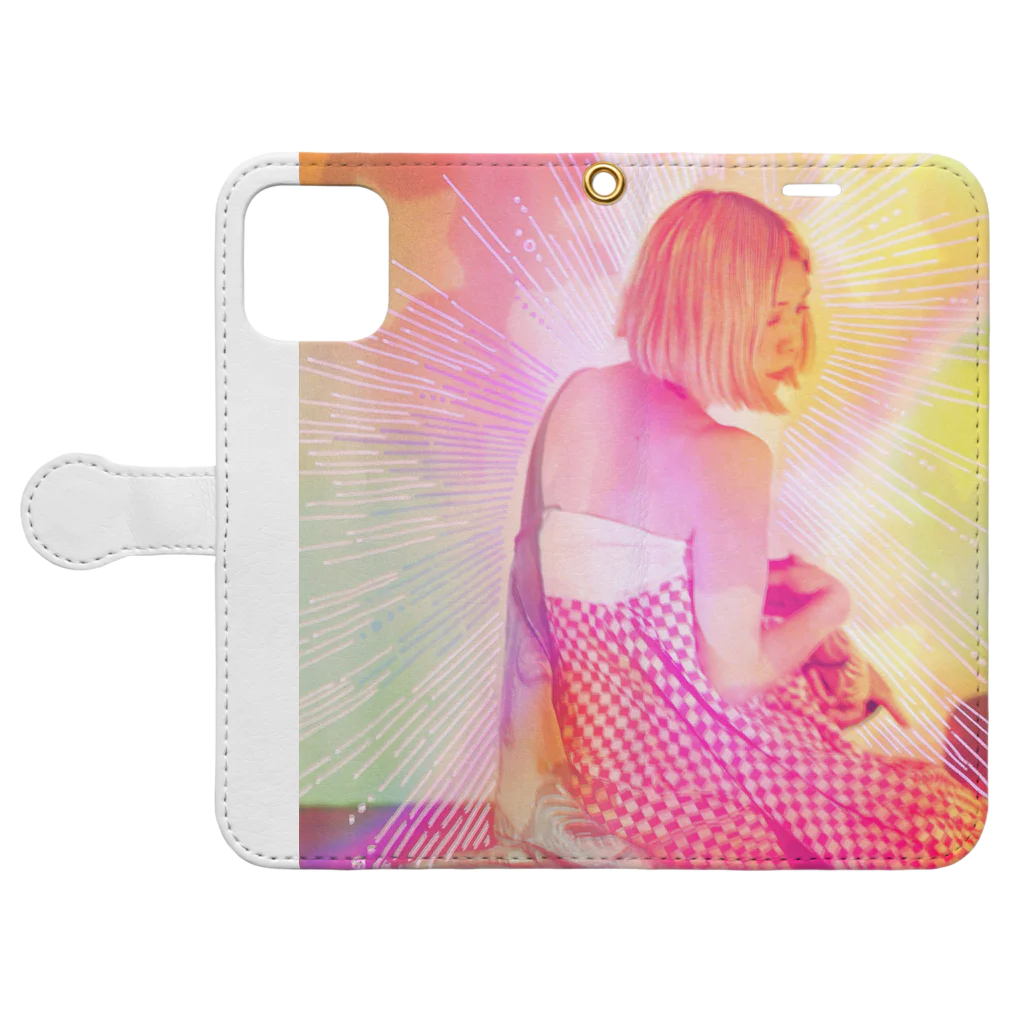 NEON LIGHT STARSのバックプリント ナビ ビビビ⚡ Book-Style Smartphone Case:Opened (outside)