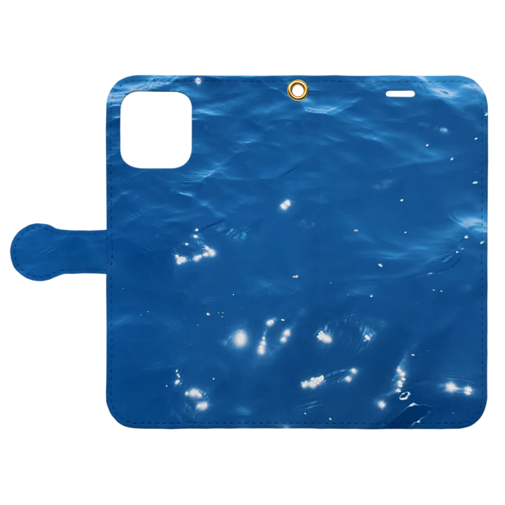 りすのおみせやさんのGRAND BLUE 01 Book-Style Smartphone Case:Opened (outside)