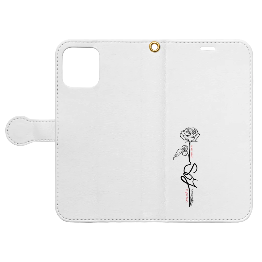 ☻design by soy beats.🧞‍♂️のローズLOGO スマホケース Book-Style Smartphone Case:Opened (outside)