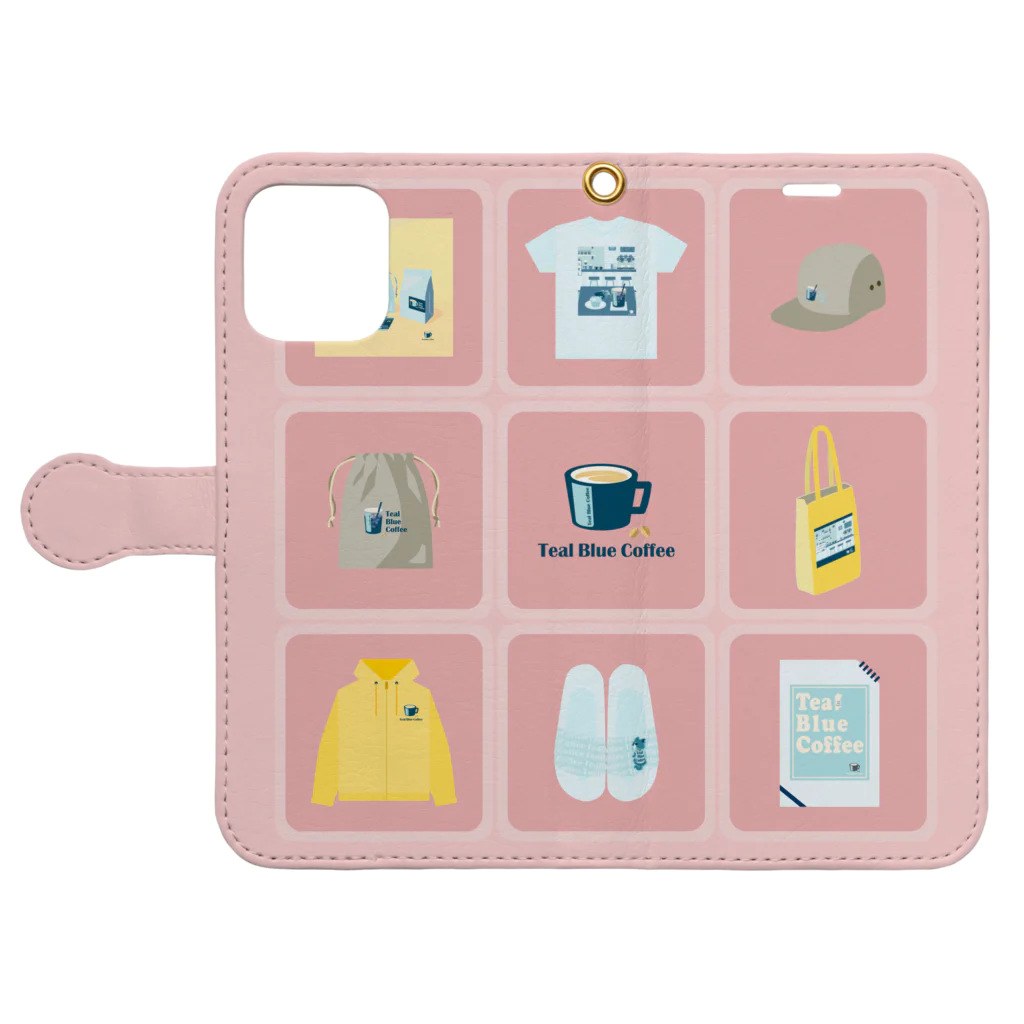 Teal Blue CoffeeのTealBlueItems _Cube PINK Ver. Book-Style Smartphone Case:Opened (outside)