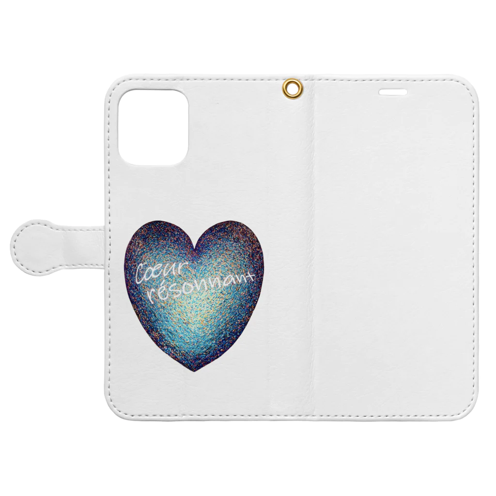 nissyheartのひびきあうハート　 Book-Style Smartphone Case:Opened (outside)