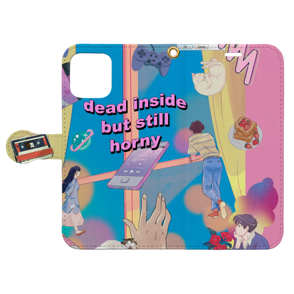 𝙈𝙊𝙈𝙊'𝙨 𝙎𝙝𝙤𝙥の90's anime & momo #02 Book-Style Smartphone Case:Opened (outside)