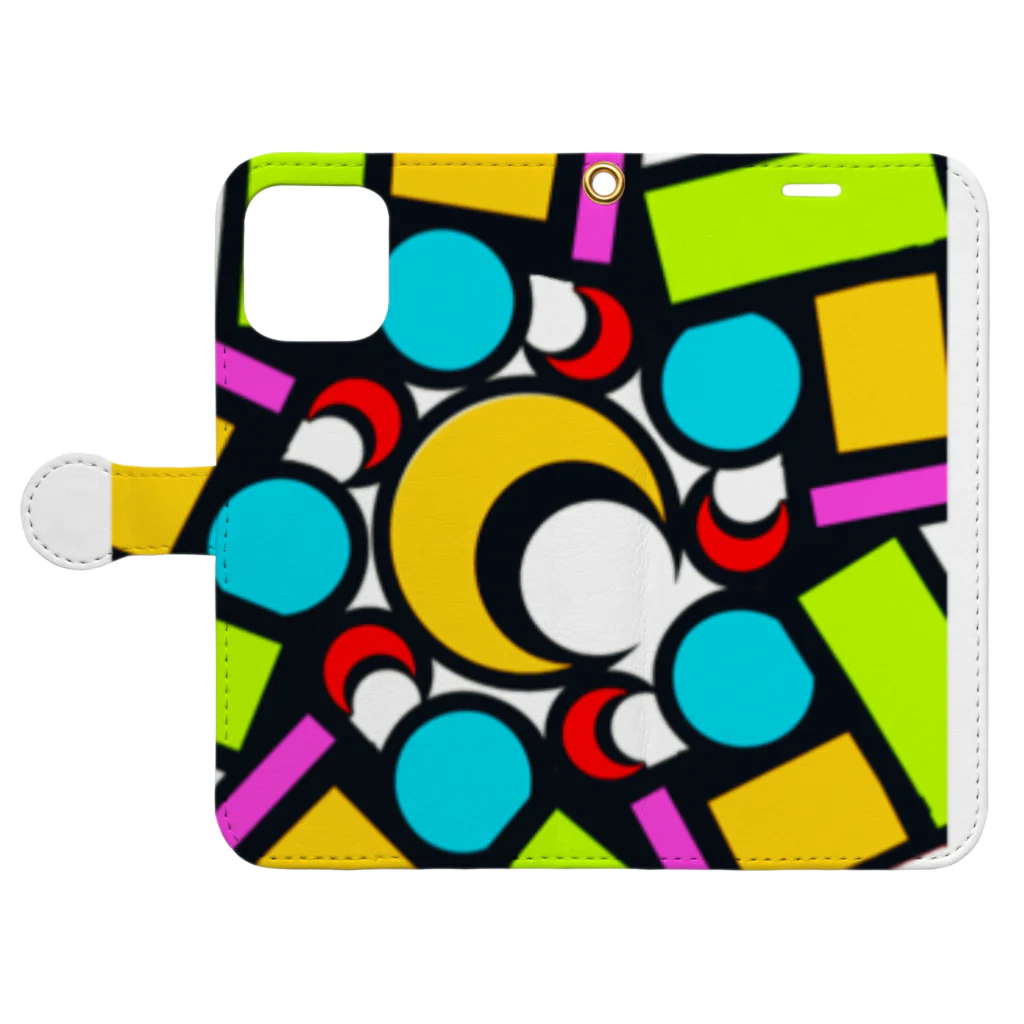 pastelia　shopのステン堂…stained  glass Book-Style Smartphone Case:Opened (outside)