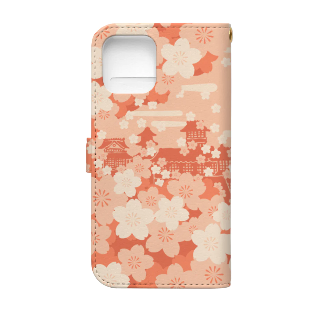 花日和 畳の桜爛漫の街 Book-Style Smartphone Case :back