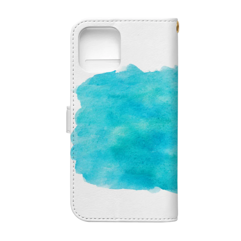 どうぶつの水彩画店のcolor みずいろ Book-Style Smartphone Case :back