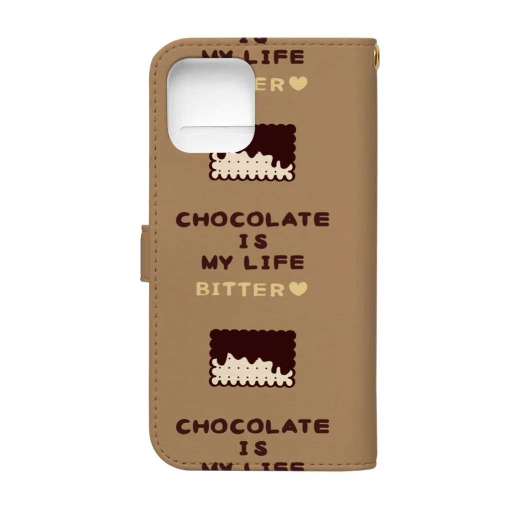 イラスト MONYAAT のCT99 CHOCOKATE IS MY LIFE*角型F Book-Style Smartphone Case :back