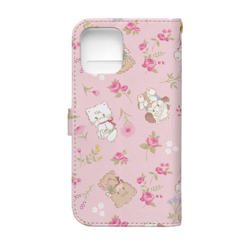 mikkoのcharacters & flower Book-Style Smartphone Case :back