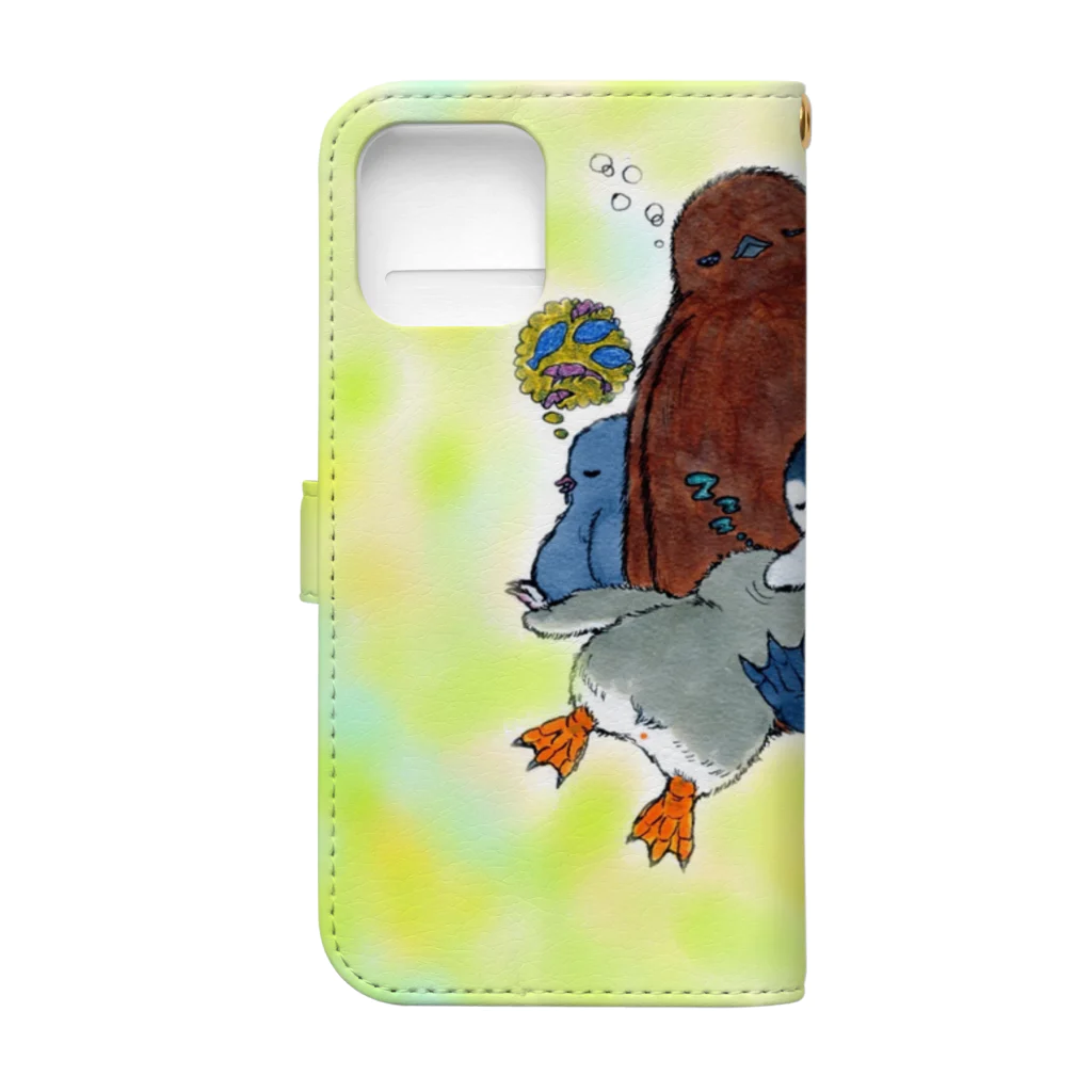 ヤママユ(ヤママユ・ペンギイナ)のまどろみヒナーズ Book-Style Smartphone Case :back