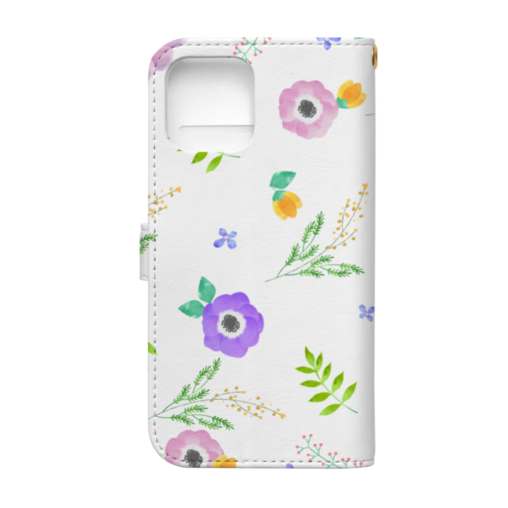 バレエシルエット ballet*pointe_pon*の花柄バレエ３３Radiant(エスメラルダ) Book-Style Smartphone Case :back