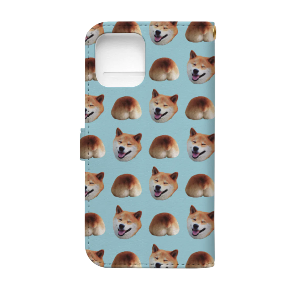 🐕Nui-shop🐕のイヌオシリ(light blue ver) Book-Style Smartphone Case :back